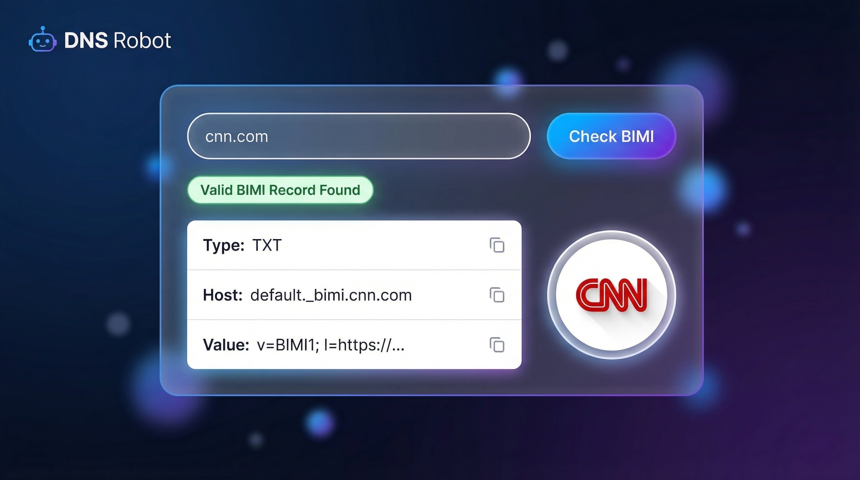 Free BIMI Checker Tool - Validate BIMI records and generate BIMI DNS records online