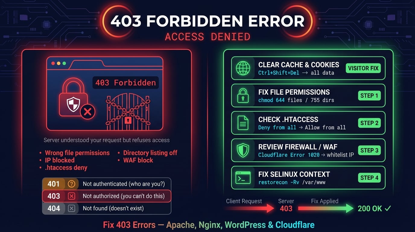403 forbidden hatasi duzeltme rehberi: erisim engeli nedenleri ve adim adim cozum yontemleri