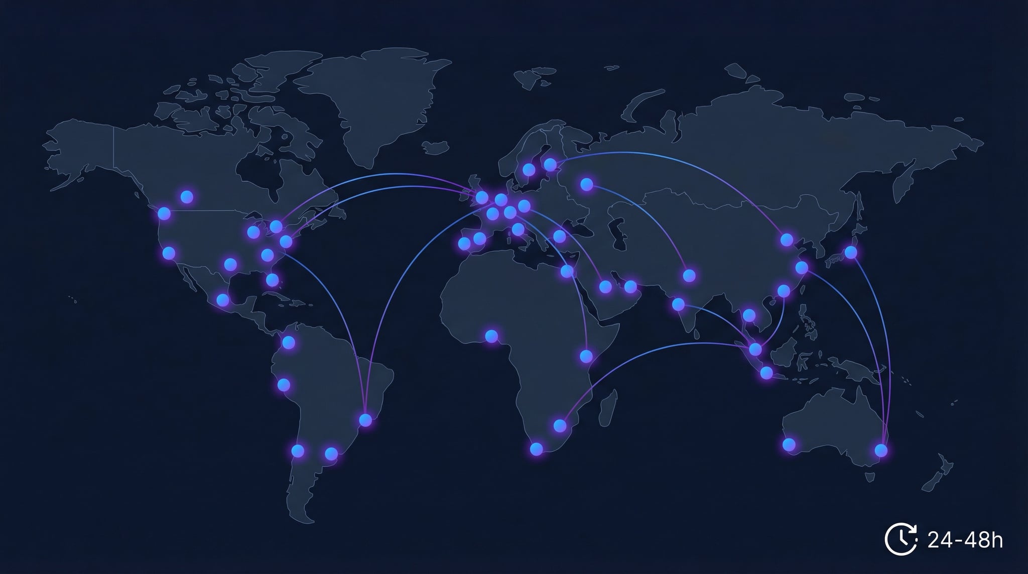 Mapa mundial mostrando a propagação DNS com marcadores verdes e vermelhos indicando servidores atualizados e em cache