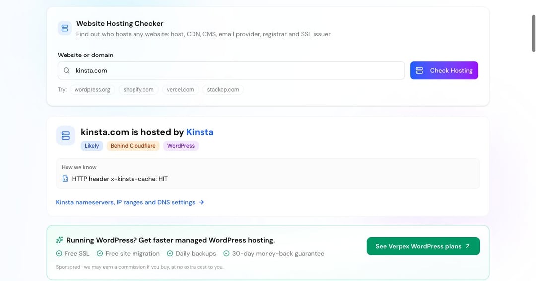 Hosting-Checker – Wer hostet diese Website? | DNS Robot