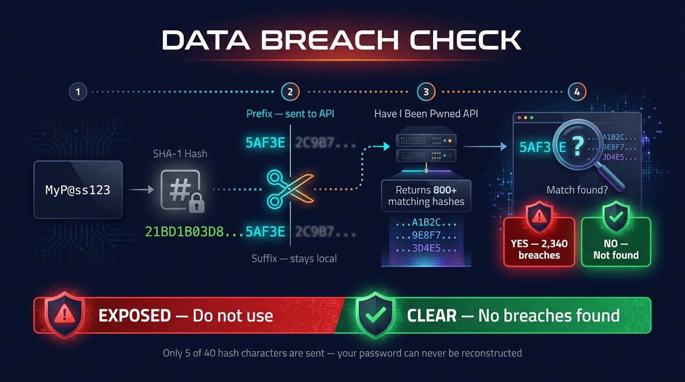 Cách kiểm tra rò rỉ mật khẩu hoạt động sử dụng k-anonymity và Have I Been Pwned API