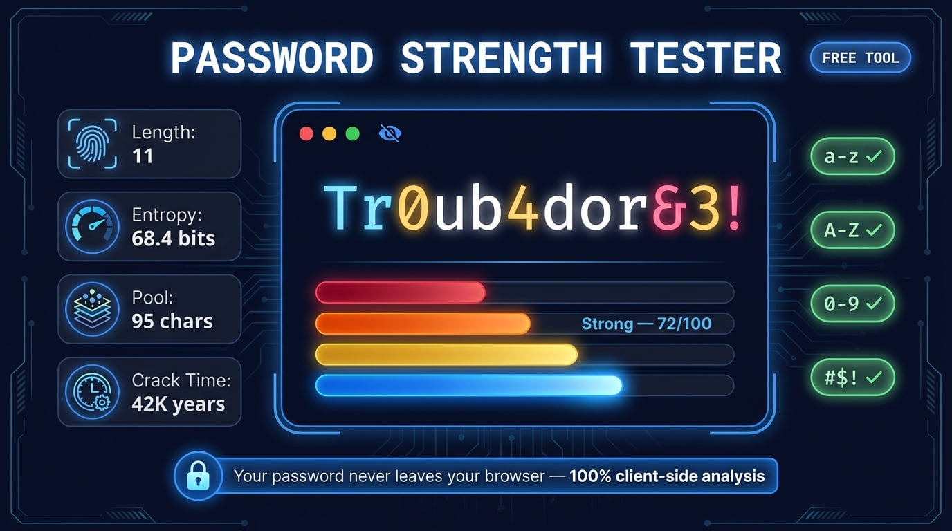Tester siły hasła online z analizą entropii, szacowaniem czasu łamania i sprawdzaniem wycieków danych w DNS Robot