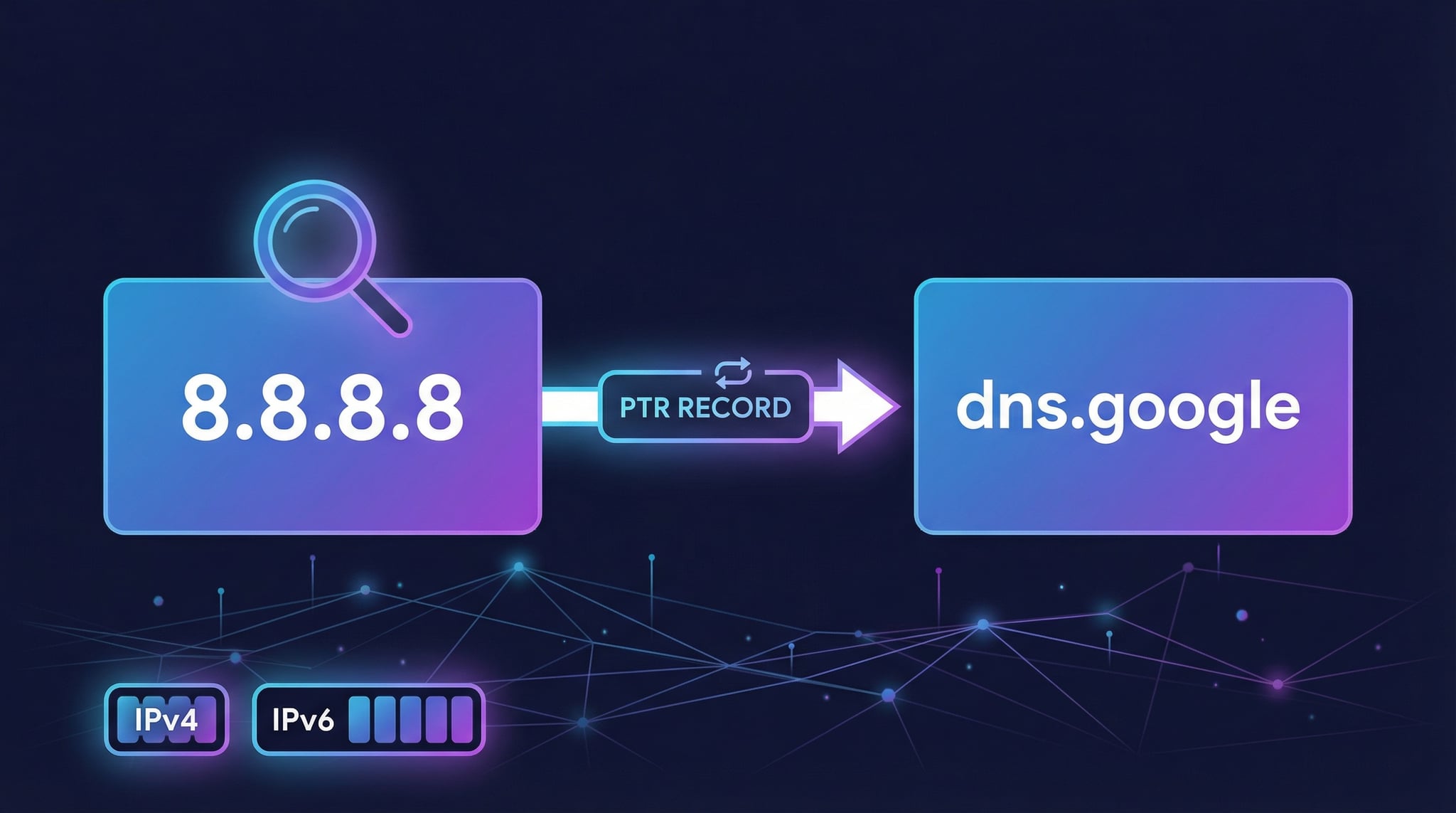 리버스 DNS 조회 도구 — IP 주소에서 호스트명, PTR 레코드, DNS 응답 시간을 보여주는 DNS Robot 인터페이스