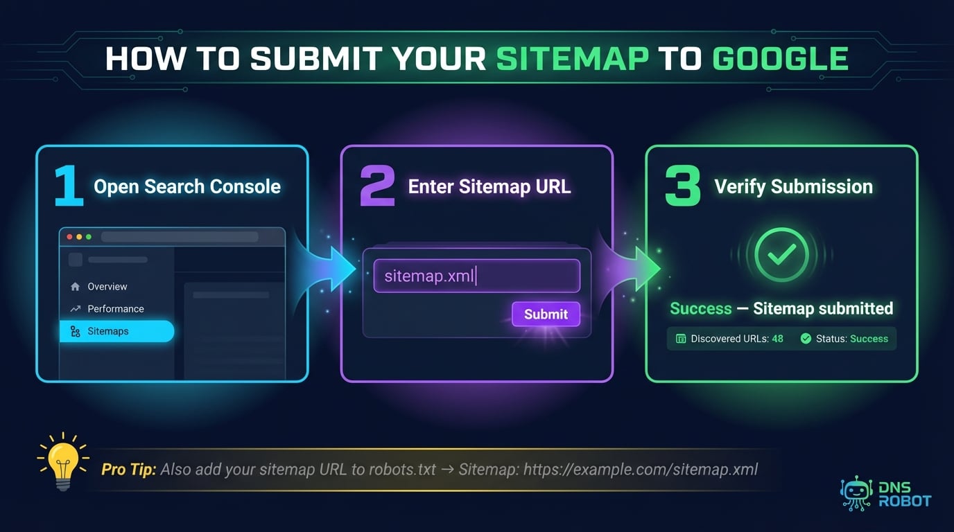 Jak przesłać sitemap w Google Search Console — interfejs przesyłania mapy witryny XML