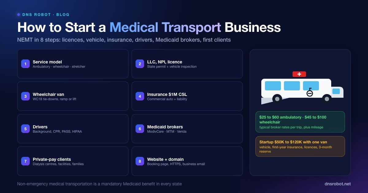 How to start a medical transport business: wheelchair van, license and insurance checklist, broker contract and trip rates